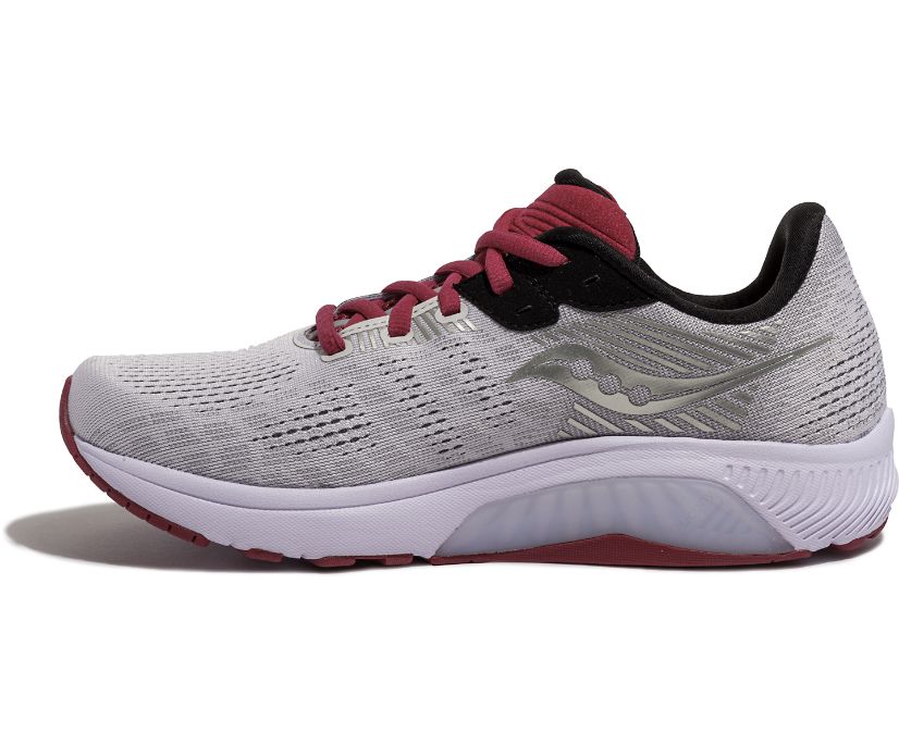 Women's Saucony Guide 14 Running Shoes Grey / Burgundy | Singapore 139OKIR